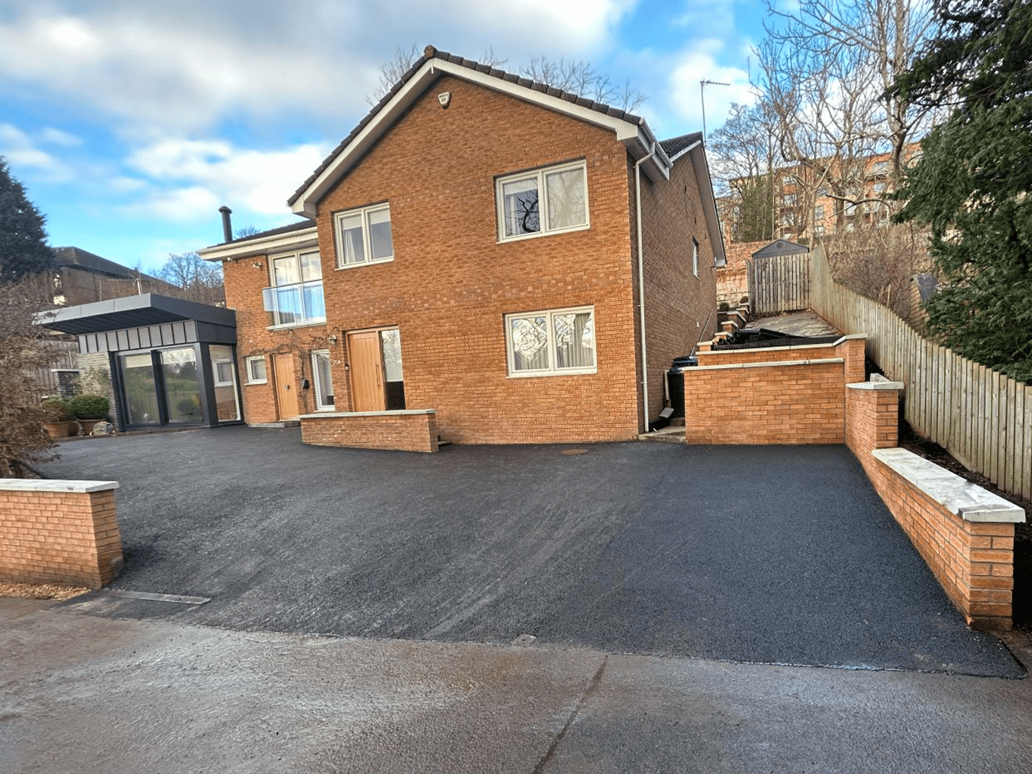 Residential tarmacadam driveway construction in Troon KA10